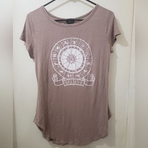 Rue21 Tan Flowy Zodiac Tee